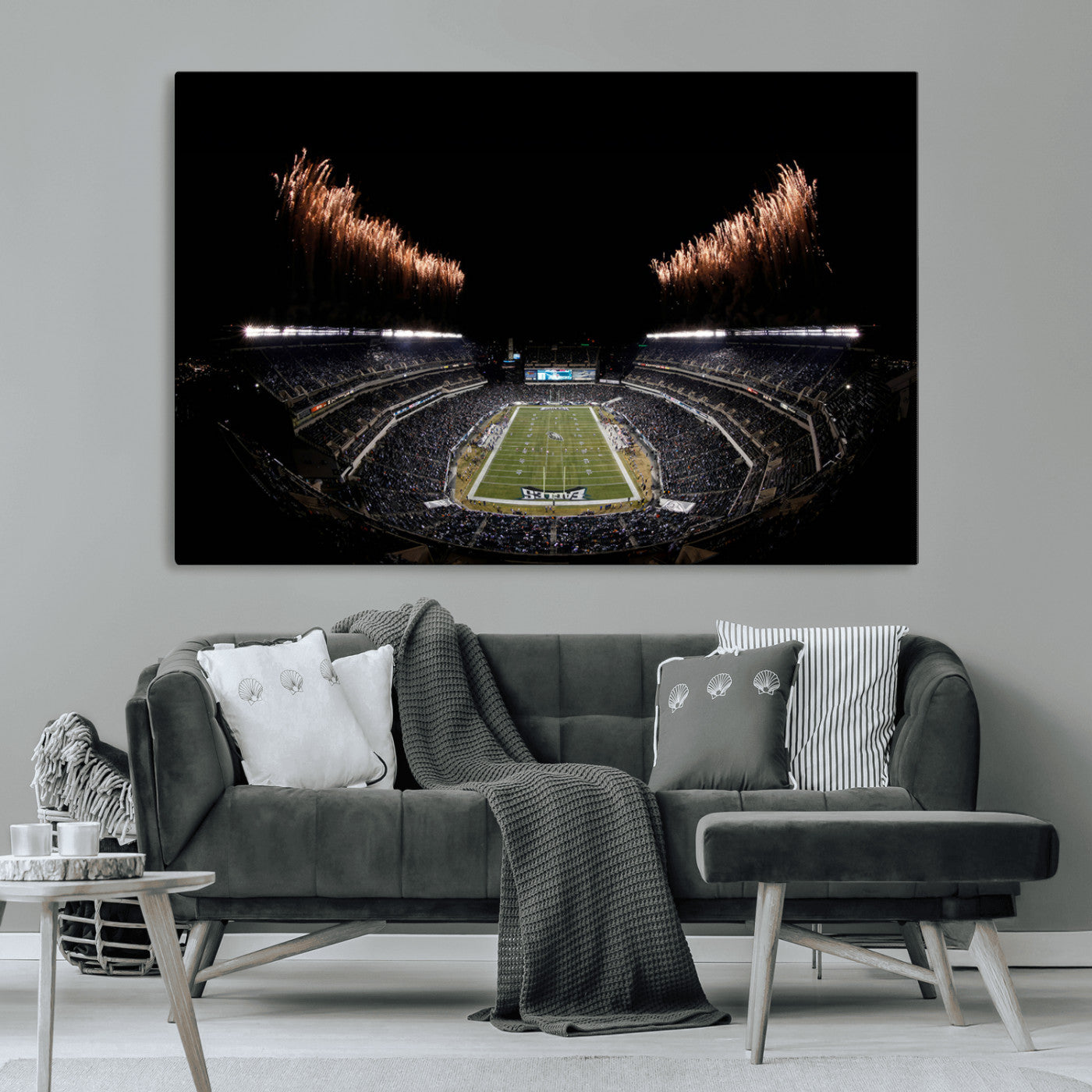 MGV-CV-36X24 - Eagles Field Stadium Wall Art | Philadelphia Eagles Football Team Print - Philadelphia Lincoln