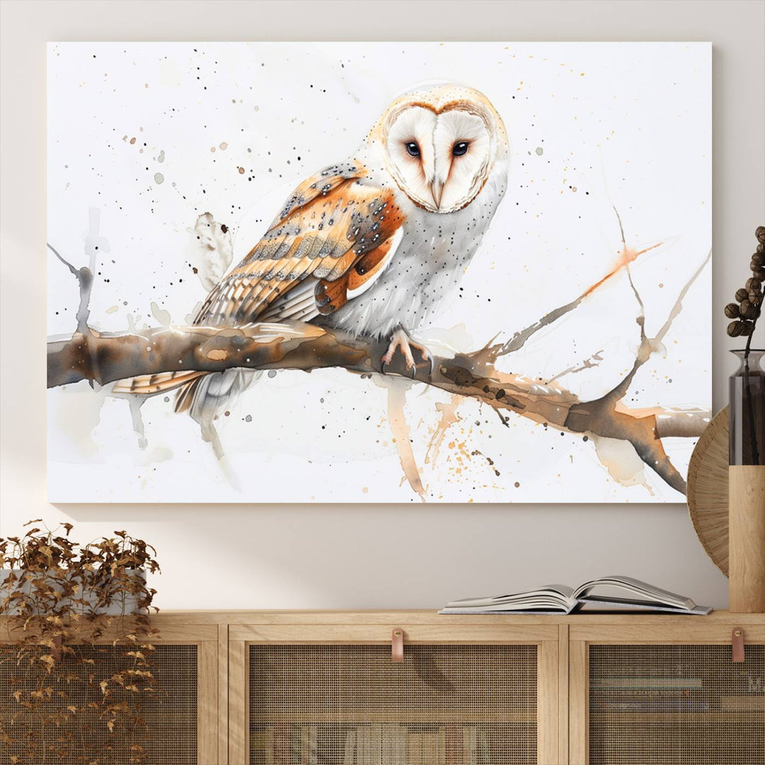 Nature enthusiasts will love the Barn Owl Wall Art on Branch, a stunning canvas print that is ready to hang and beautifully framed.