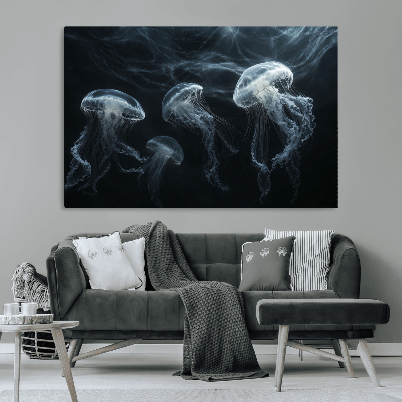 MGV-CV-36X24 - Jellyfish Wall Art Canvas Print, Elegant Wall Decor