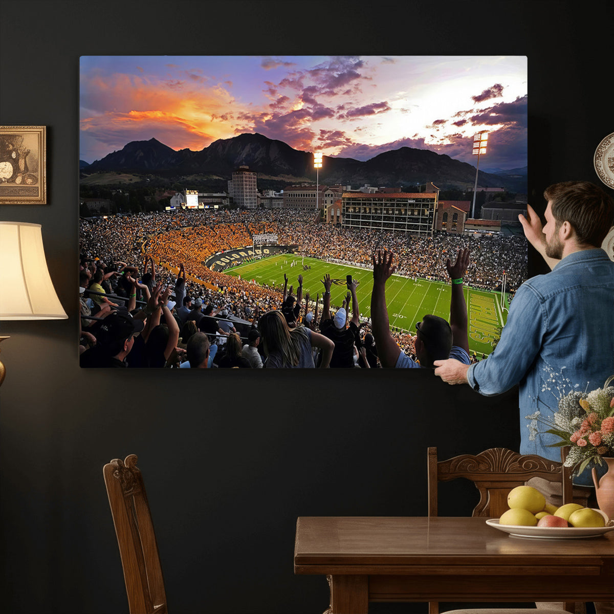 52579-MGV-CV-36X24 - Folsom Field, University of Colorado Buffaloes Football, Framed and Ready to Hang