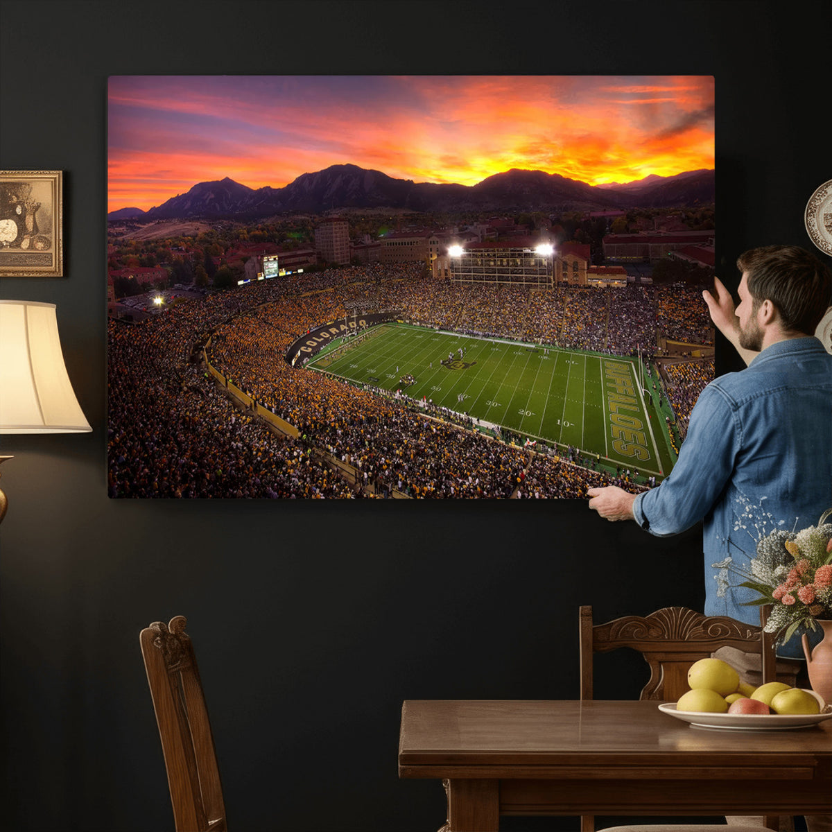 84649-MGV-CV-36X24 - Folsom Field, University of Colorado Buffaloes Football, Extra Large Game Room Wall Decor