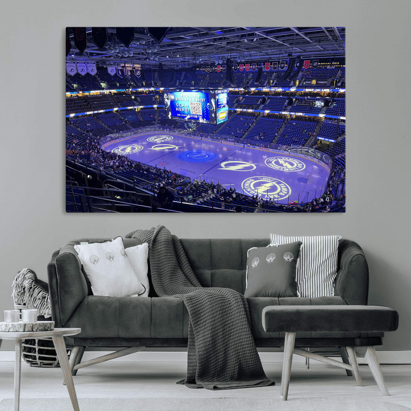 MGV-CV-36X24 - Amalie Arena Florida Wall Art Canvas Print - NHL Hockey Stadium Print Wall Art