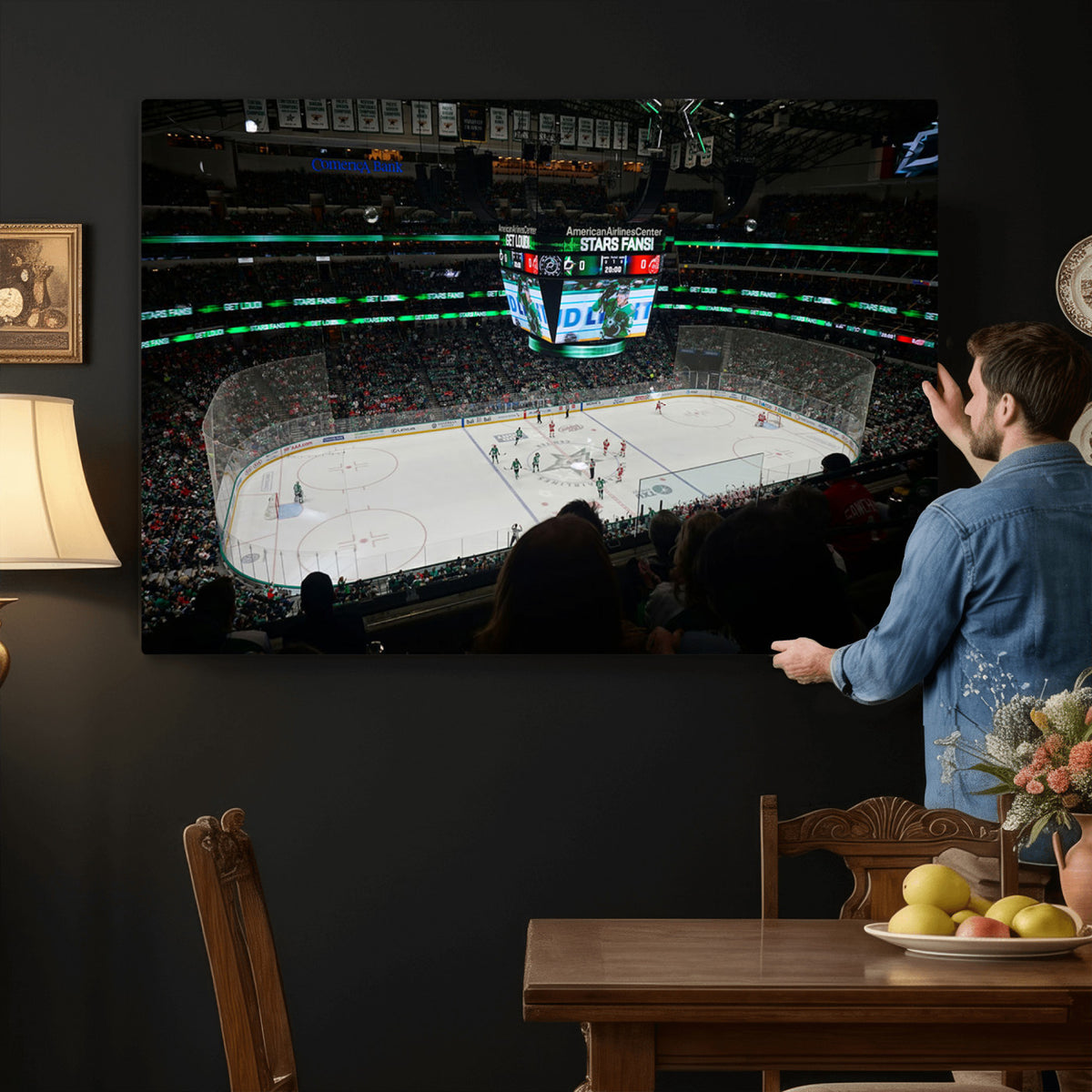 13876-MGV-CV-36X24 - American Airlines Center Dallas Stars Wall Art Canvas Print
