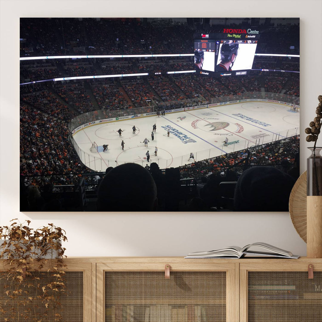 Honda Center California Anaheim Ducks Hockey Stadium Wall Art Canvas Print