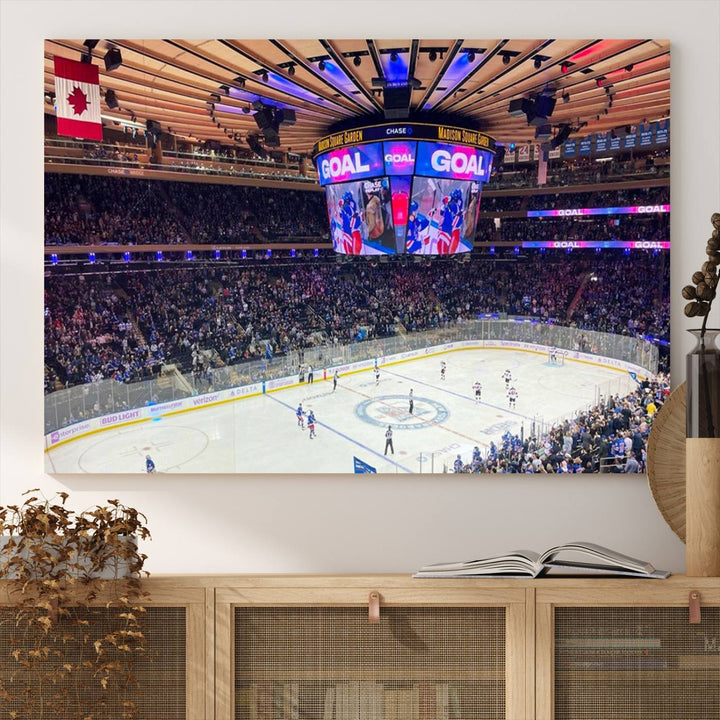 Madison New York Rangers Hockey Stadium Wall Art Canvas Print