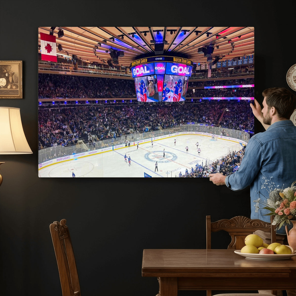 36401-MGV-CV-36X24 - Madison Square Garden New York Rangers Hockey Stadium Wall Art Canvas