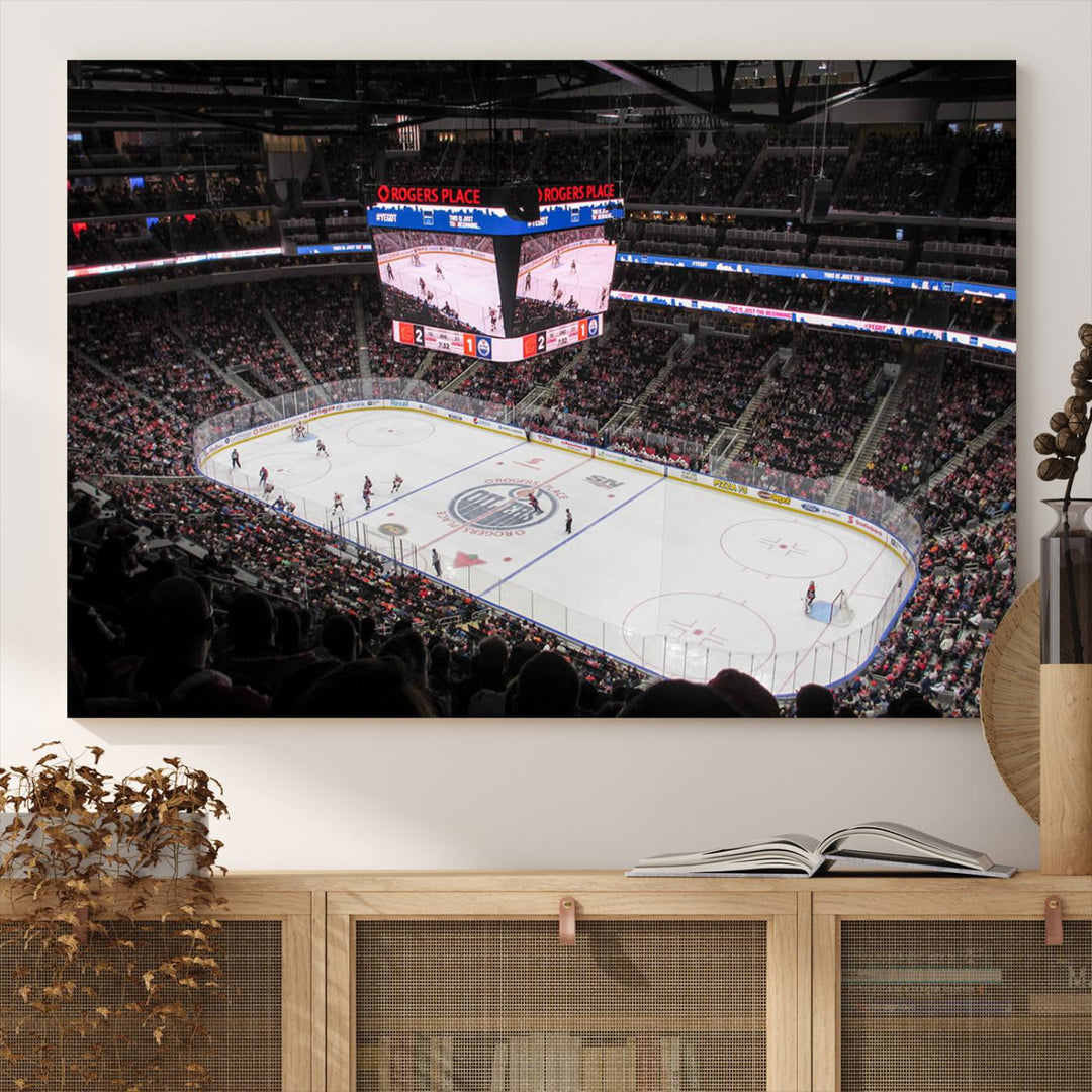 Rogers Place Edmonton Oilers Ice Hockey Stadium Wall Art Canvas Print