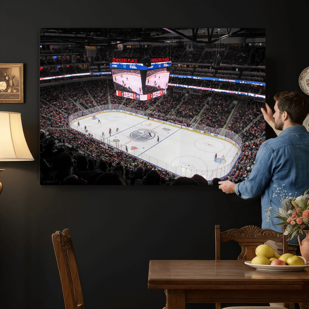 71180-MGV-CV-36X24 - Rogers Place Edmonton Oilers Ice Hockey Stadium Wall Art