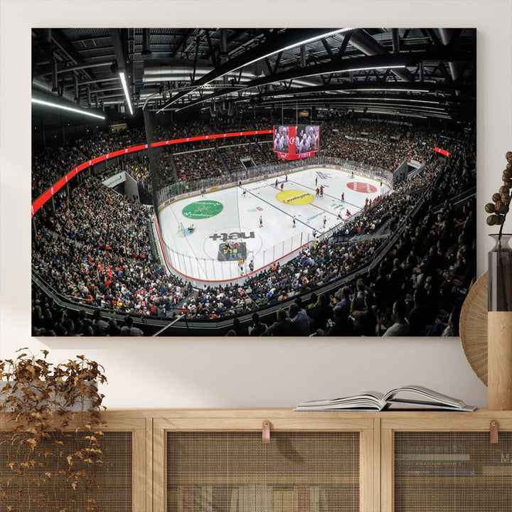 Vaudoise Lausanne Ice Hockey Arena Stadium Wall Art Canvas Print