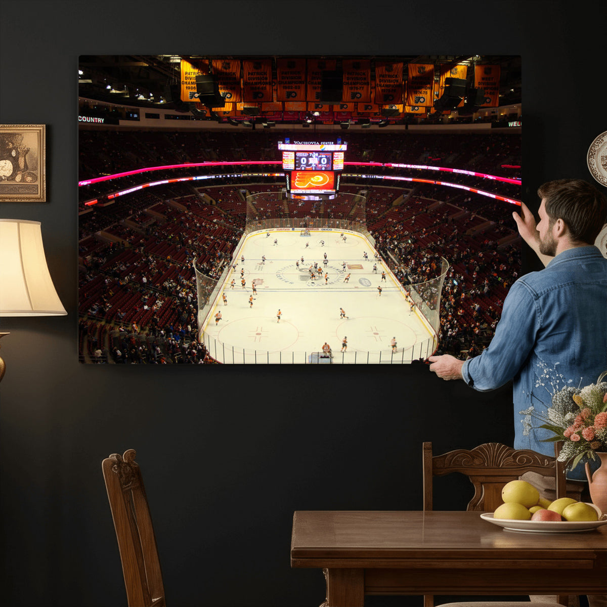 98213-MGV-CV-36X24 - Wachovia Center Prior to Flyers Game Ice Hockey Stadium