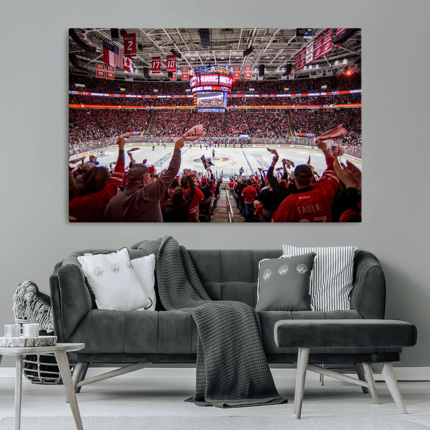 MGV-CV-36X24 - Carolina Hurricanes Ice Hockey Stadium Wall Art, Carolina Hurricanes Canvas Print