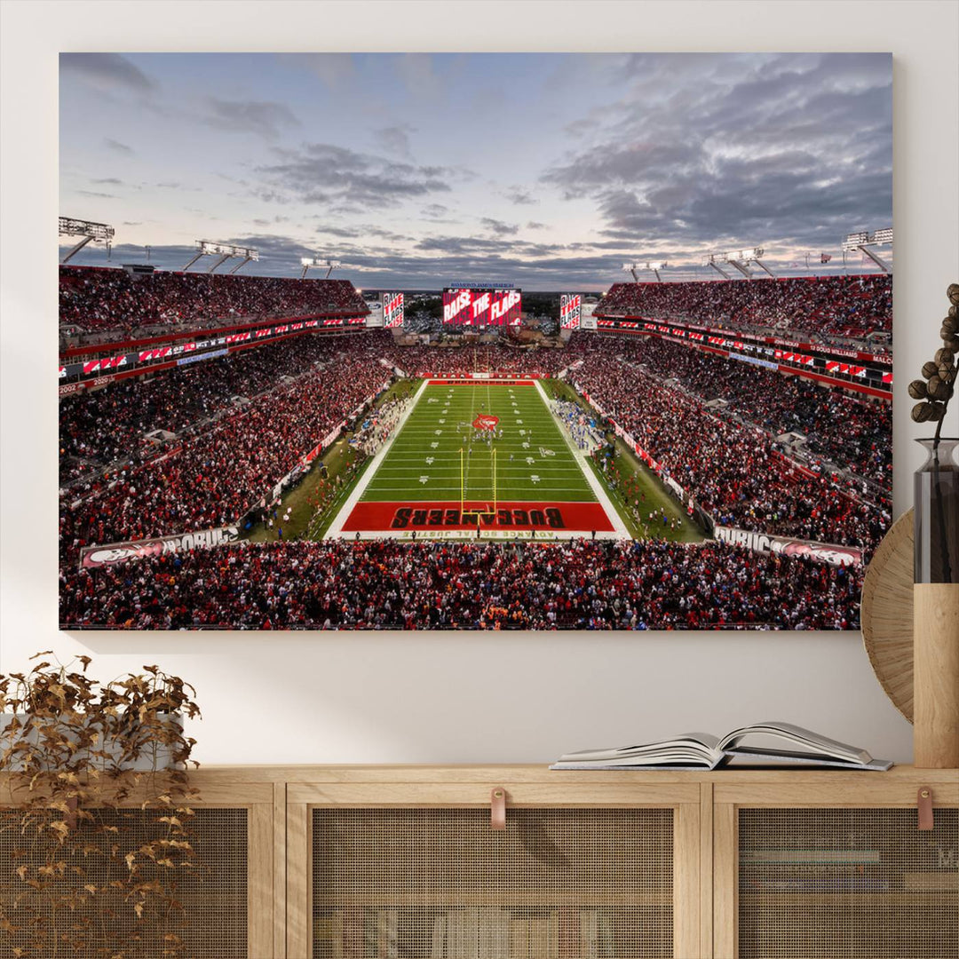 Florida Tampa Raymond James Stadium Wall Art Canvas Print - NFL Football Stadium Print