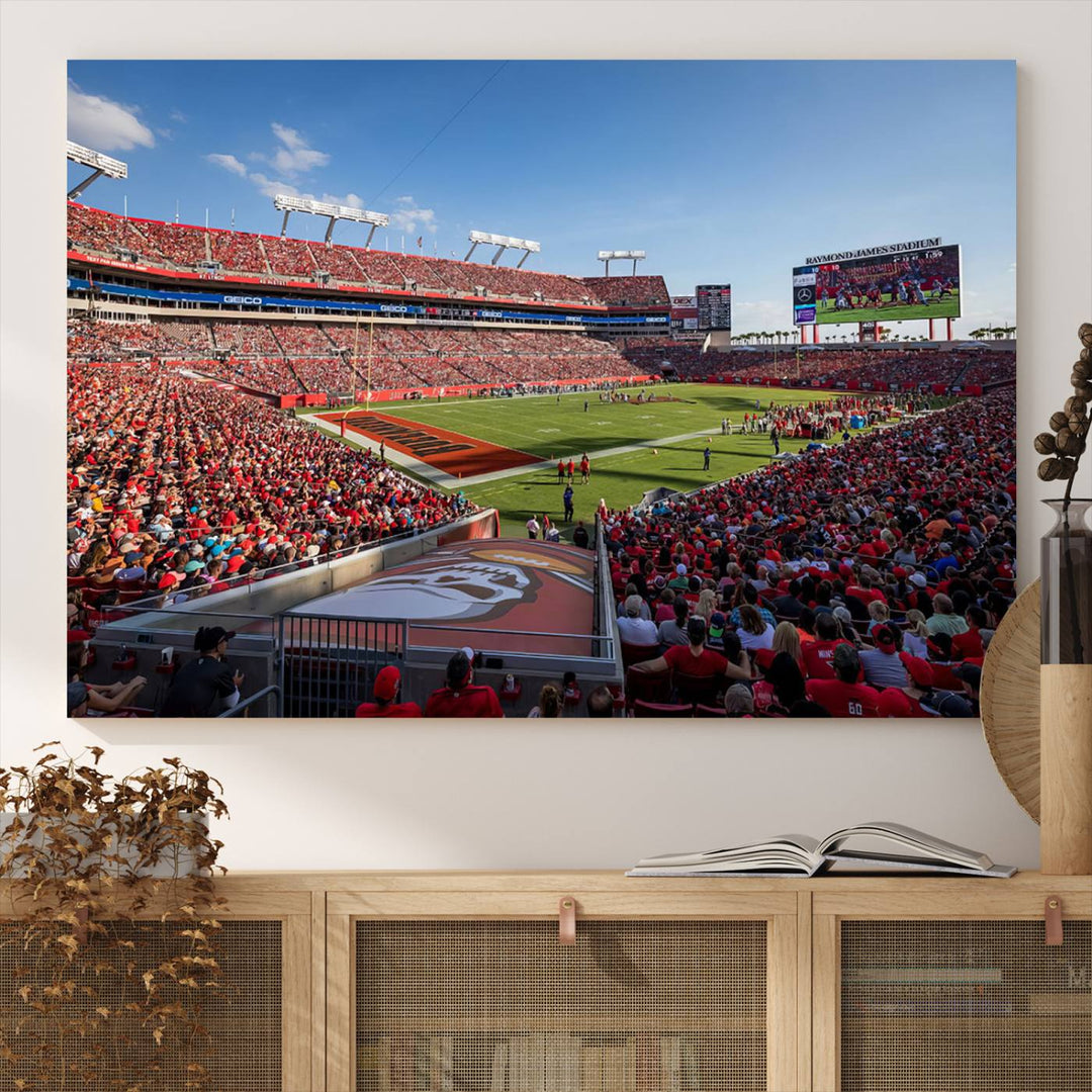 Florida Tampa Raymond James Stadium Wall Art Canvas Print - NFL Football Stadium Print