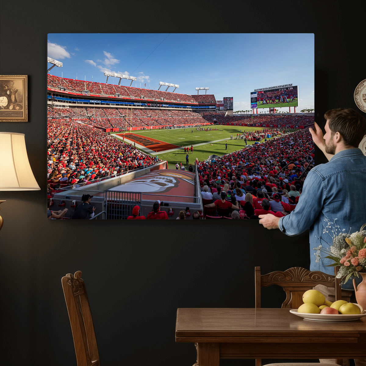 65229-MGV-CV-36X24 - Florida Tampa Raymond James Stadium Wall Art Canvas Print - NFL Football Stadium Print