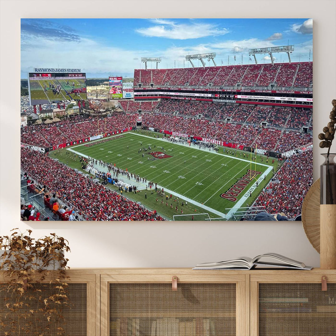 Florida Tampa Raymond James Stadium Wall Art Canvas Print - NFL Football Stadium Print