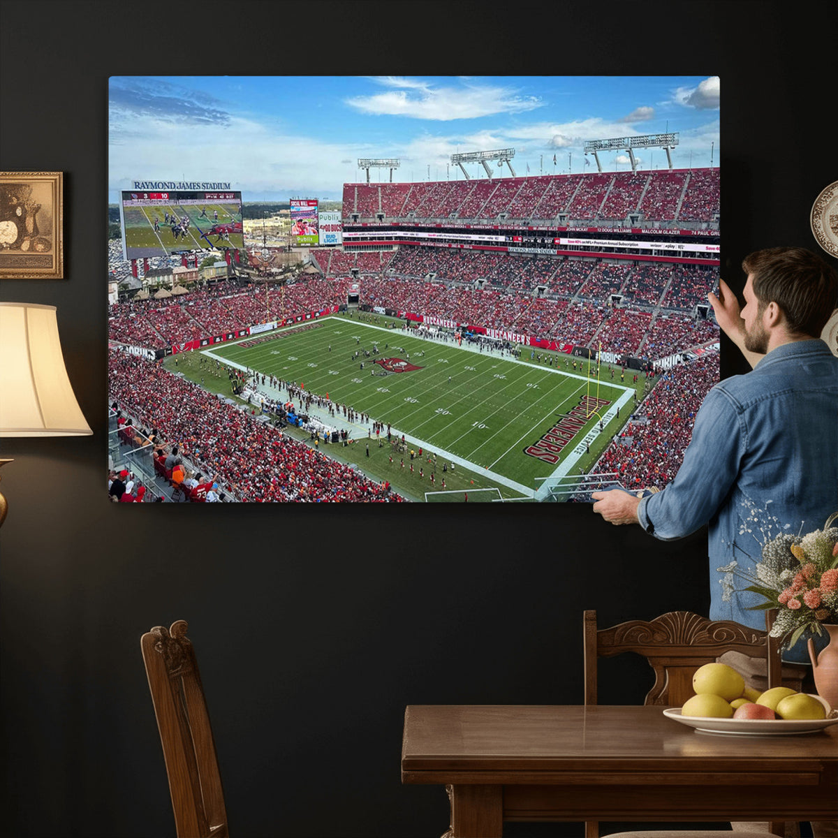 52828-MGV-CV-36X24 - Florida Tampa Raymond James Stadium Wall Art Canvas Print - NFL Football Stadium Print Canvas