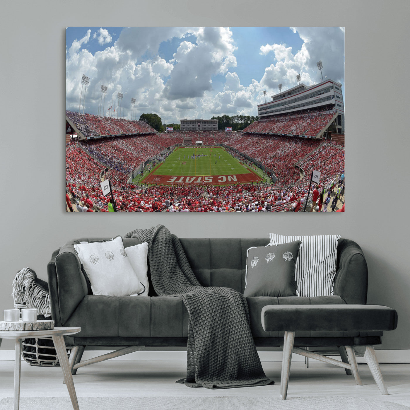 MGV-CV-36X24 - NC State Wolfpack Football Team Print Canvas- Raleigh Carter-Finley Stadium Wall Art Canvas Print
