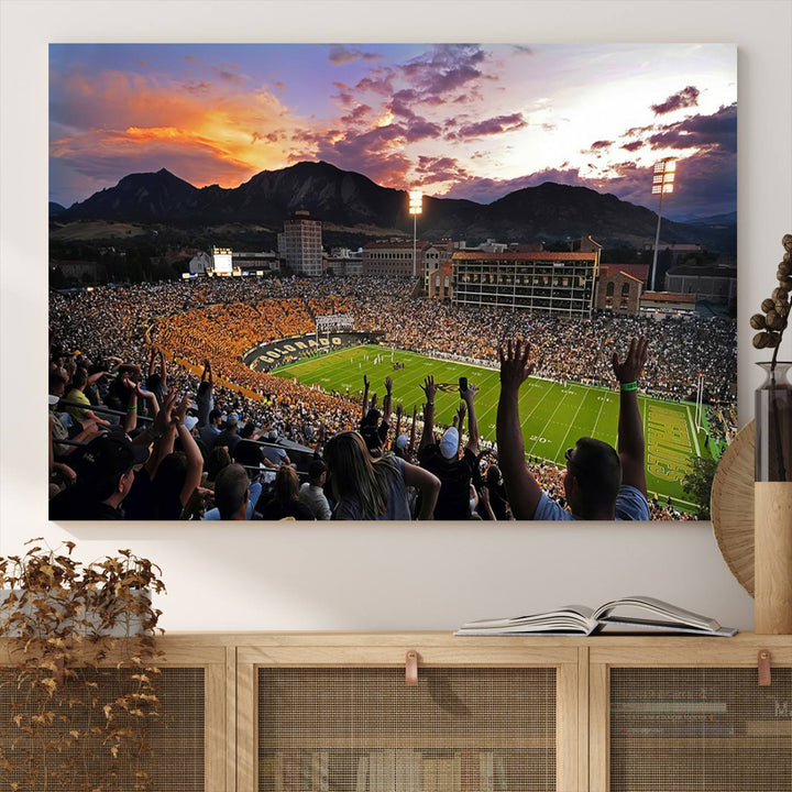 Colorado Buffaloes Football Team Print - Boulder Folsom Field Stadium Wall Art Canvas Print