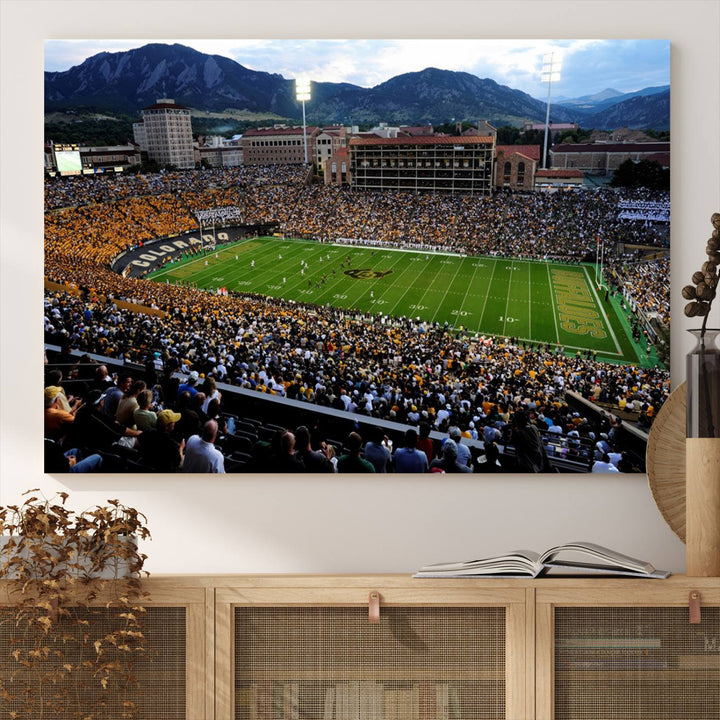 Colorado Buffaloes Football Team Print - Boulder Folsom Field Stadium Wall Art Canvas Print