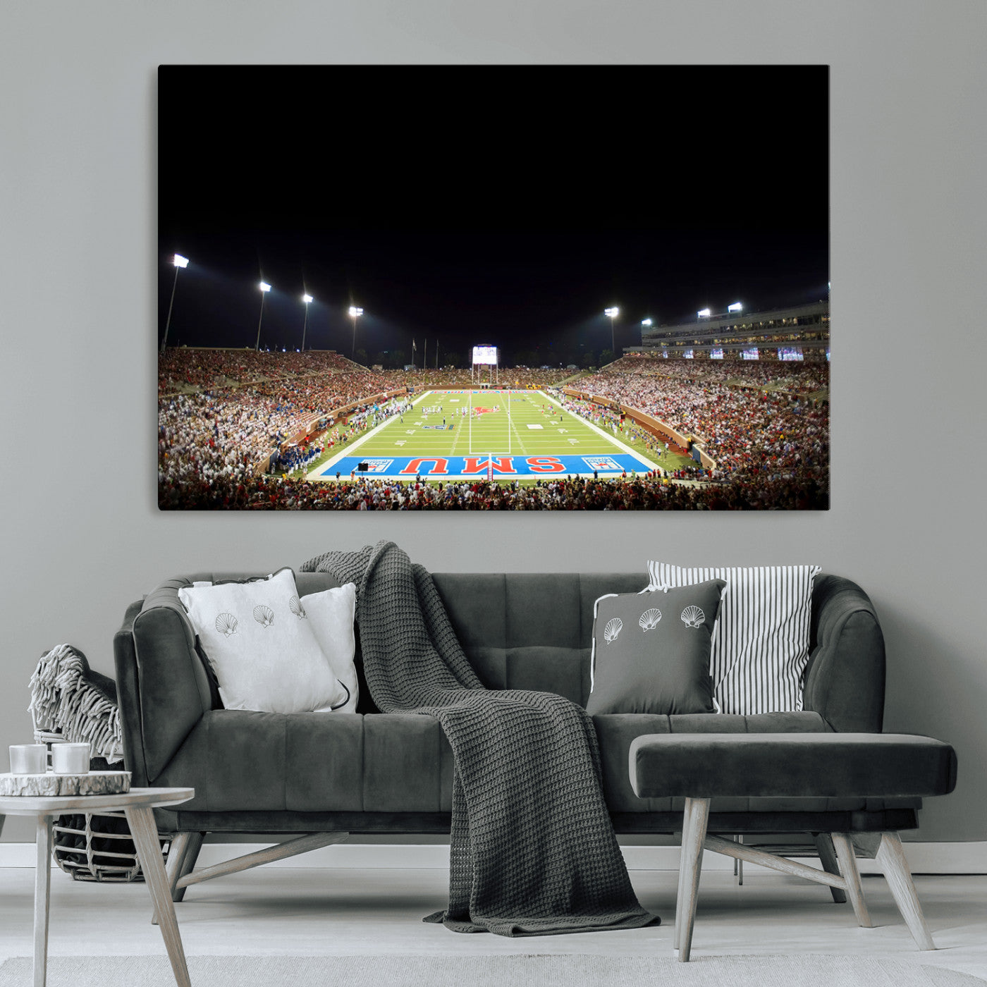 MGV-CV-36X24 - SMU Mustangs Football Team Print - Dallas Gerald J. Ford Stadium Wall Art Canvas Print