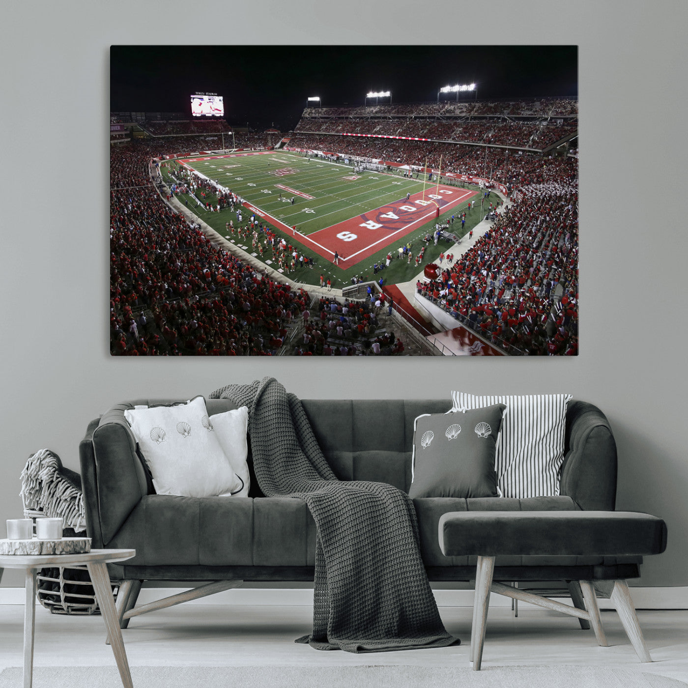 MGV-CV-36X24 - Houston Cougars Football Team Print - Houston TDECU Stadium Wall Art Canvas Print