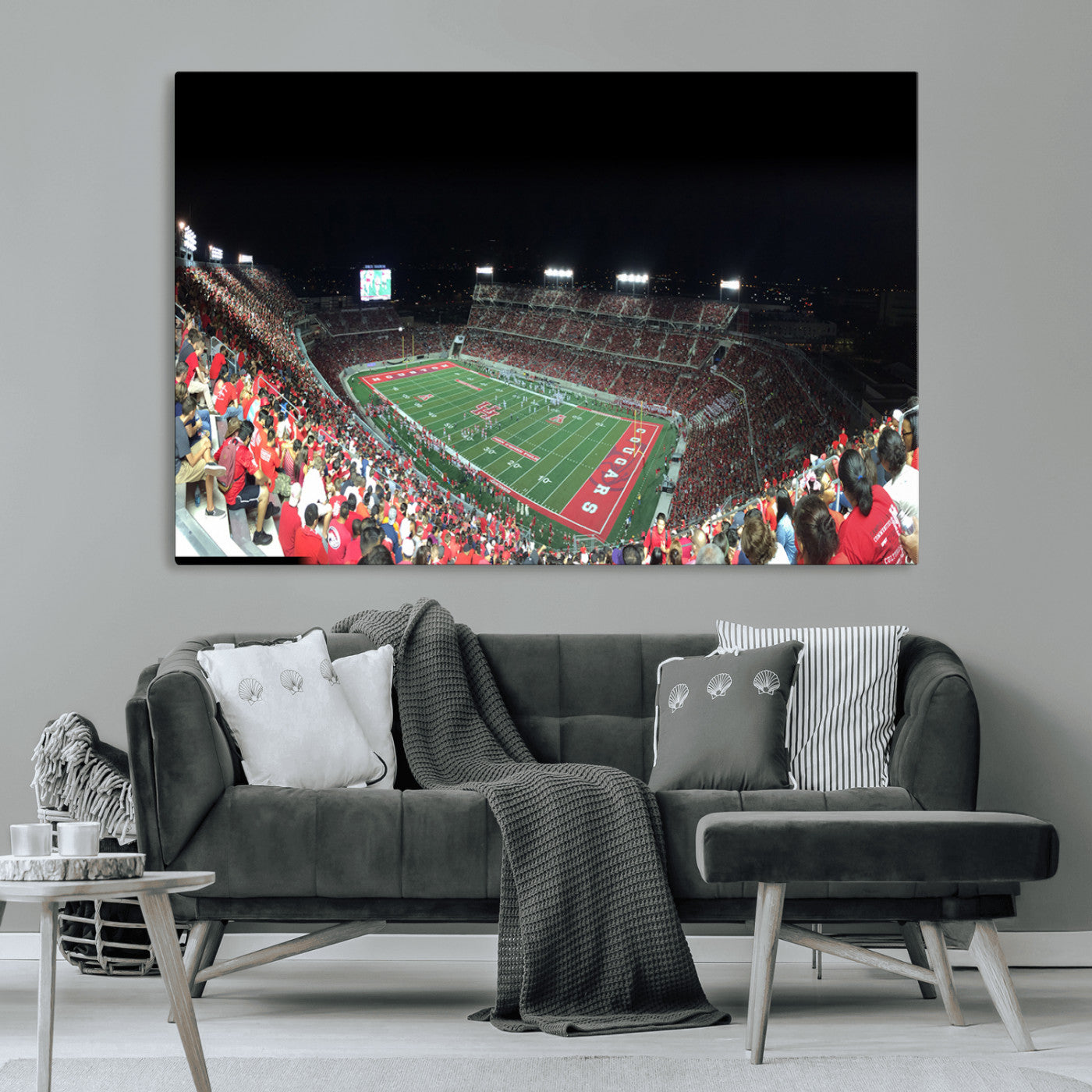 MGV-CV-36X24 - Houston Cougars Football Team Print - Houston TDECU Stadium Wall Art Canvas Print