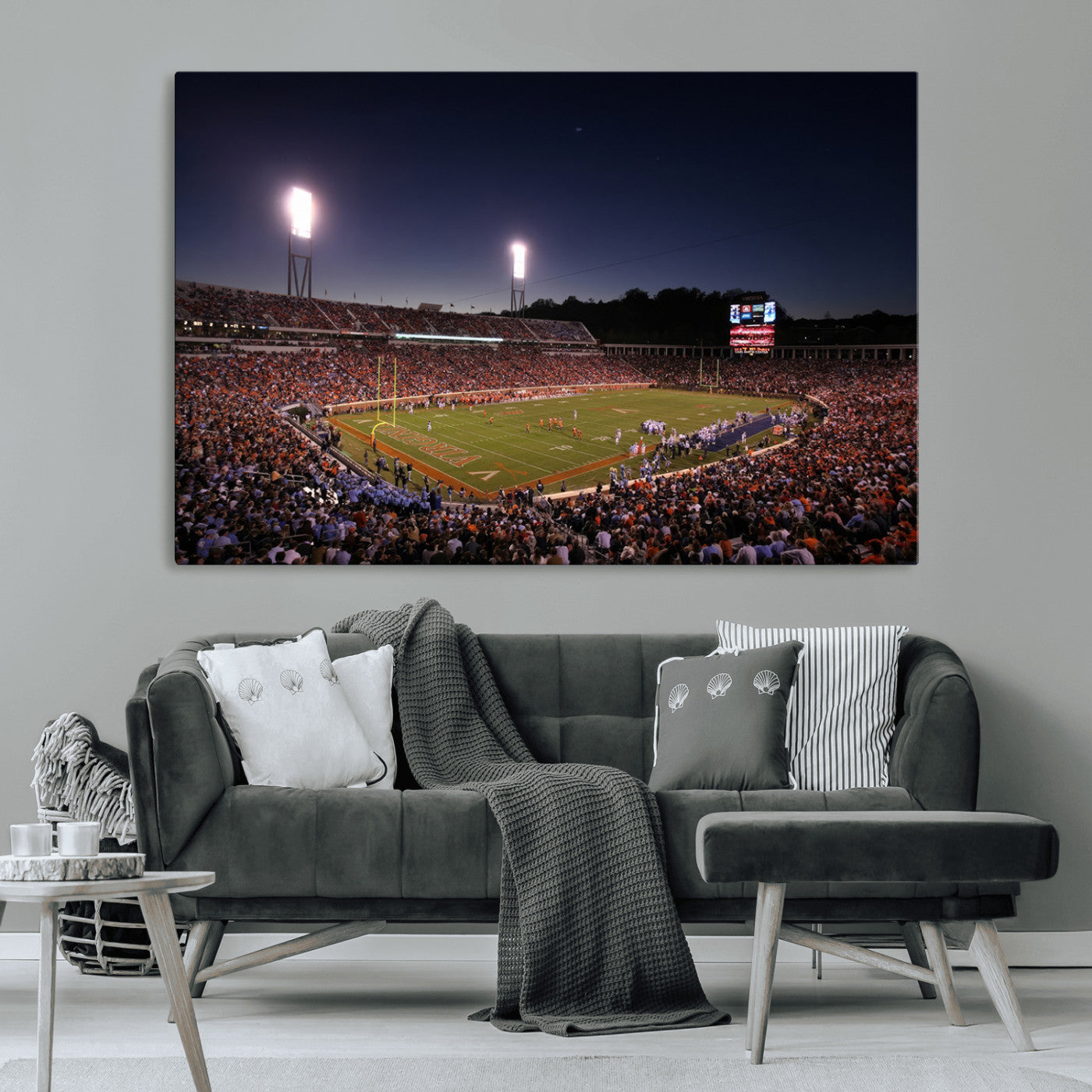 MGV-CV-36X24 - Virginia Cavaliers Football Team Print - Charlottesville Scott Stadium Canvas Print Wall Art