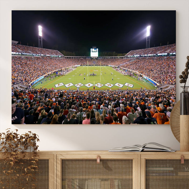 Virginia Cavaliers Football Team Print - Charlottesville Scott Stadium Wall Art Canvas Print