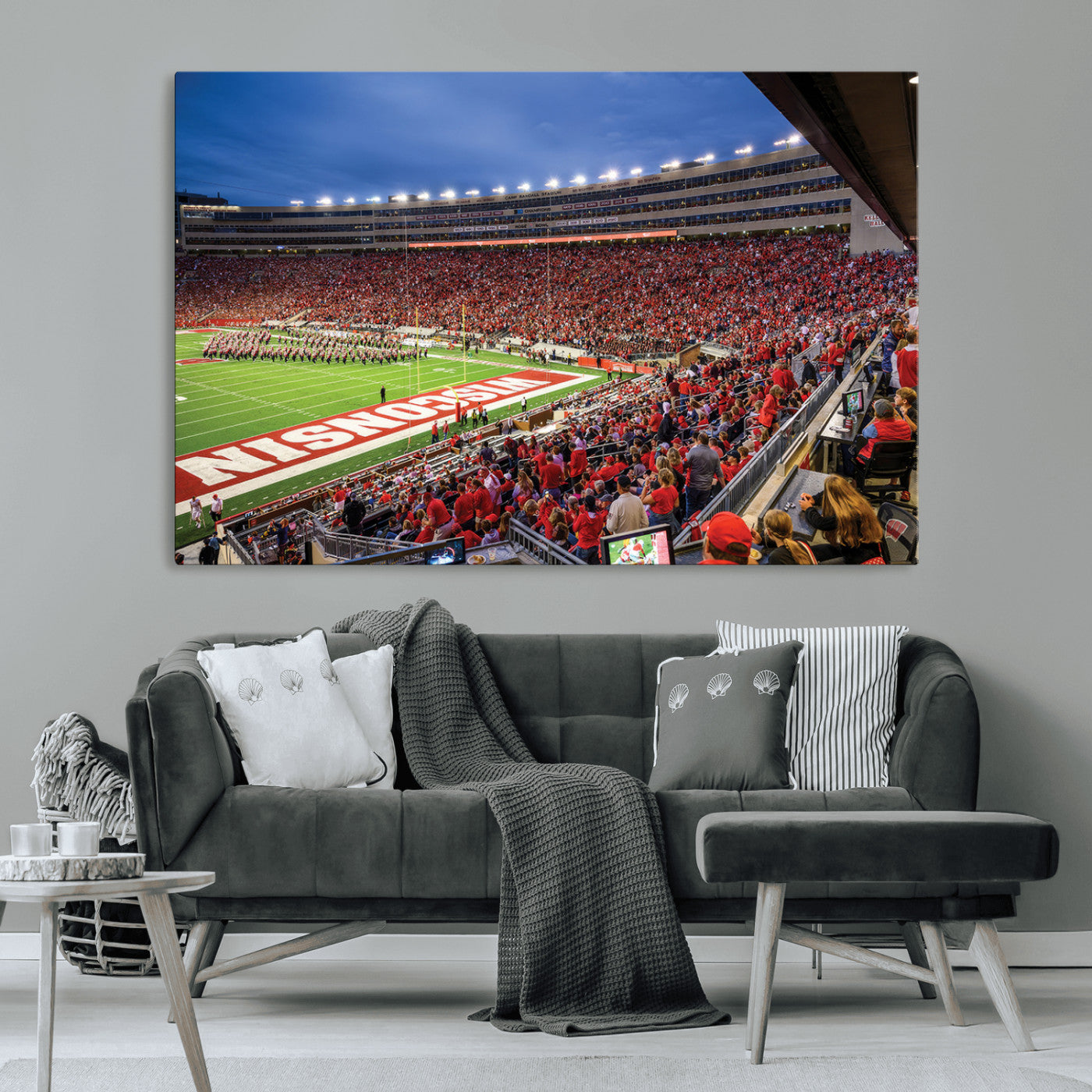 MGV-CV-36X24 - Wisconsin Badgers Football Team Print - Madison Camp Randall Stadium Wall Art, Wisconsin Badgers