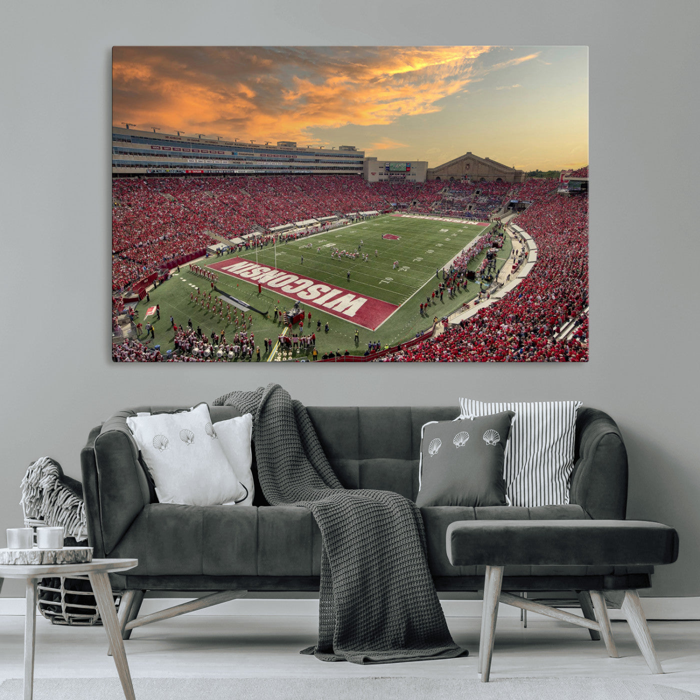 41472-MGV-CV-36X24-Camp Randall Stadium Wisconsin Badgers Large Wall Art Canvas Print | College Football Stadium Wall