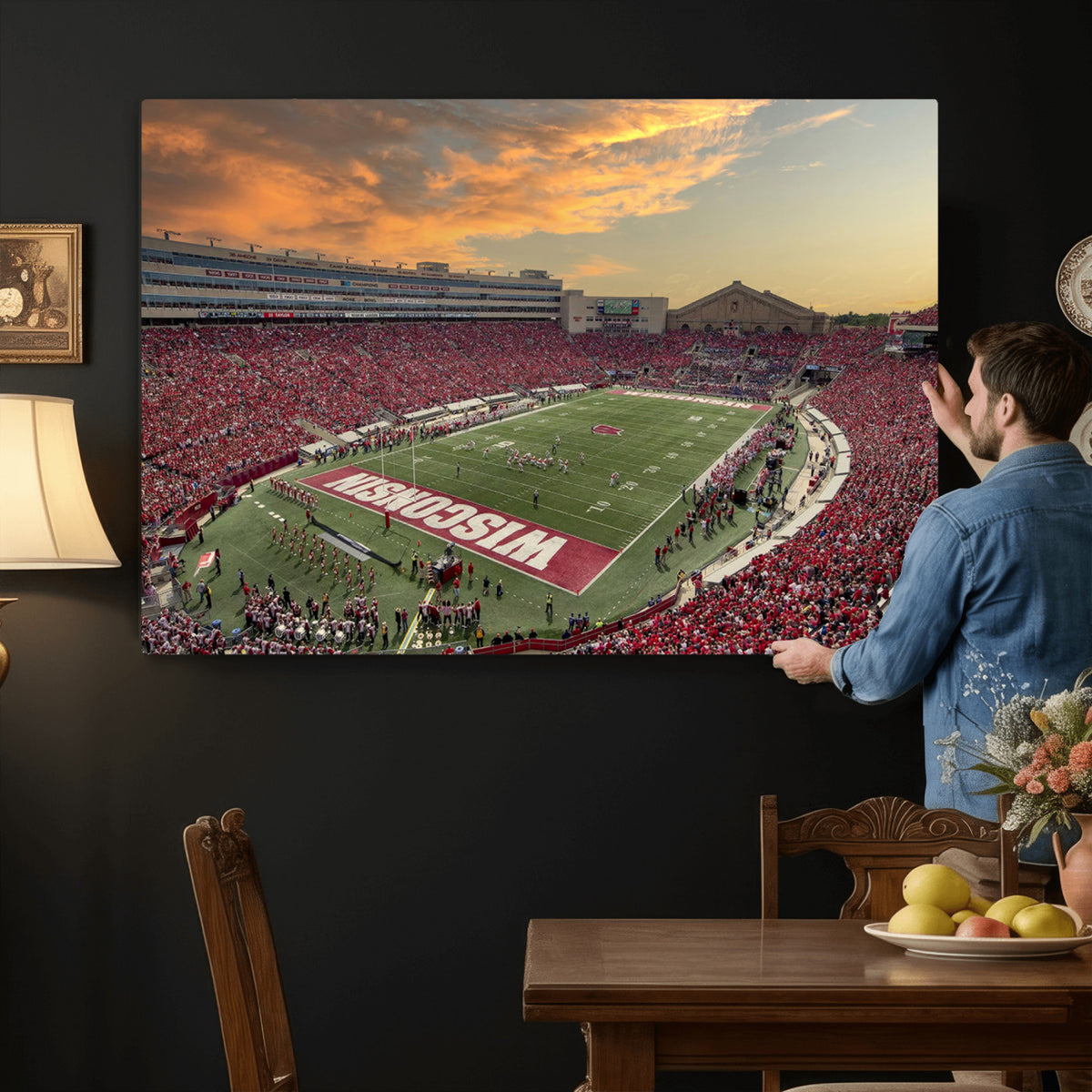 41472-MGV-CV-36X24 - Camp Randall Stadium Wisconsin Badgers Large Wall Art Canvas Print | College Football Stadium Wall