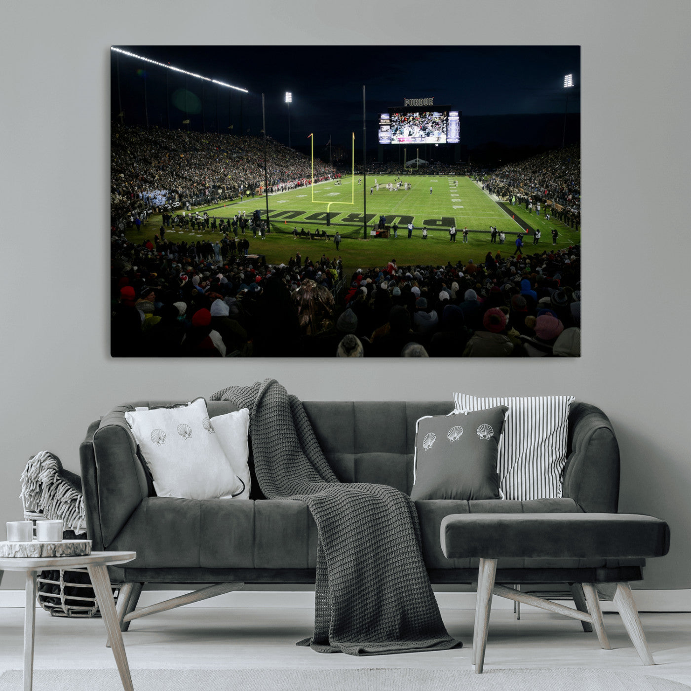 MGV-CV-36X24 - Purdue Boilermakers Football Team Print - West Lafayette Ross–Ade Stadium Wall Art Canvas Print