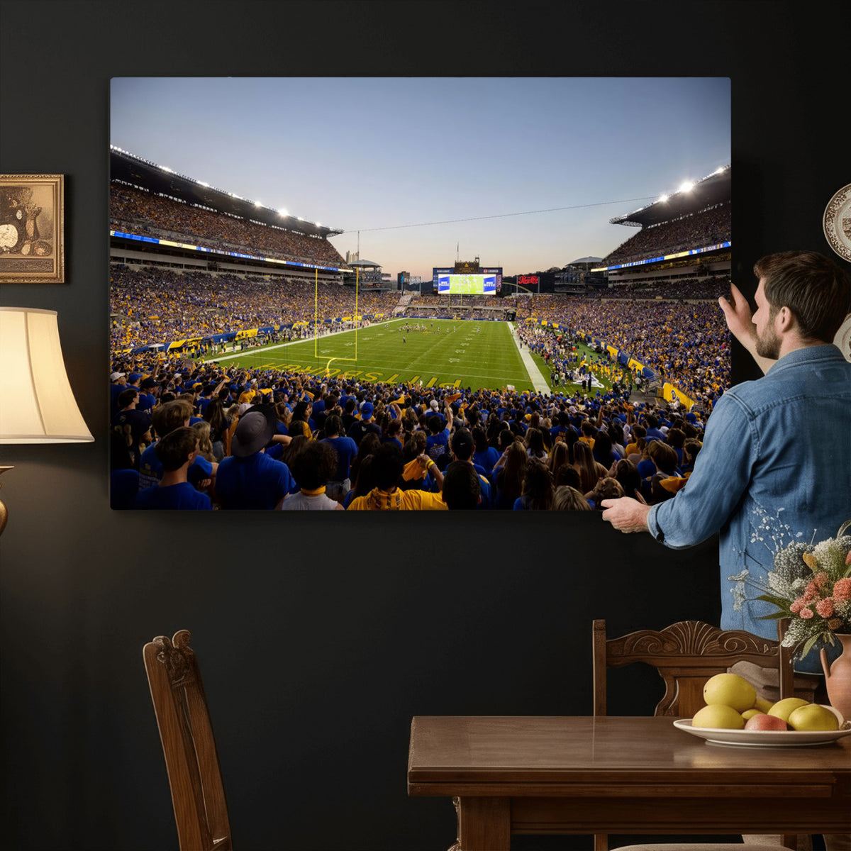 41853-MGV-CV-36X24 - Pittsburgh Panthers Football Team Print - Pittsburgh Acrisure Stadium Wall Art Canvas Print