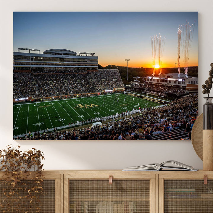 Demon Deacons Football Team Print - Winston-Salem Allegacy Federal Credit Union Stadium Wall Art Canvas Print