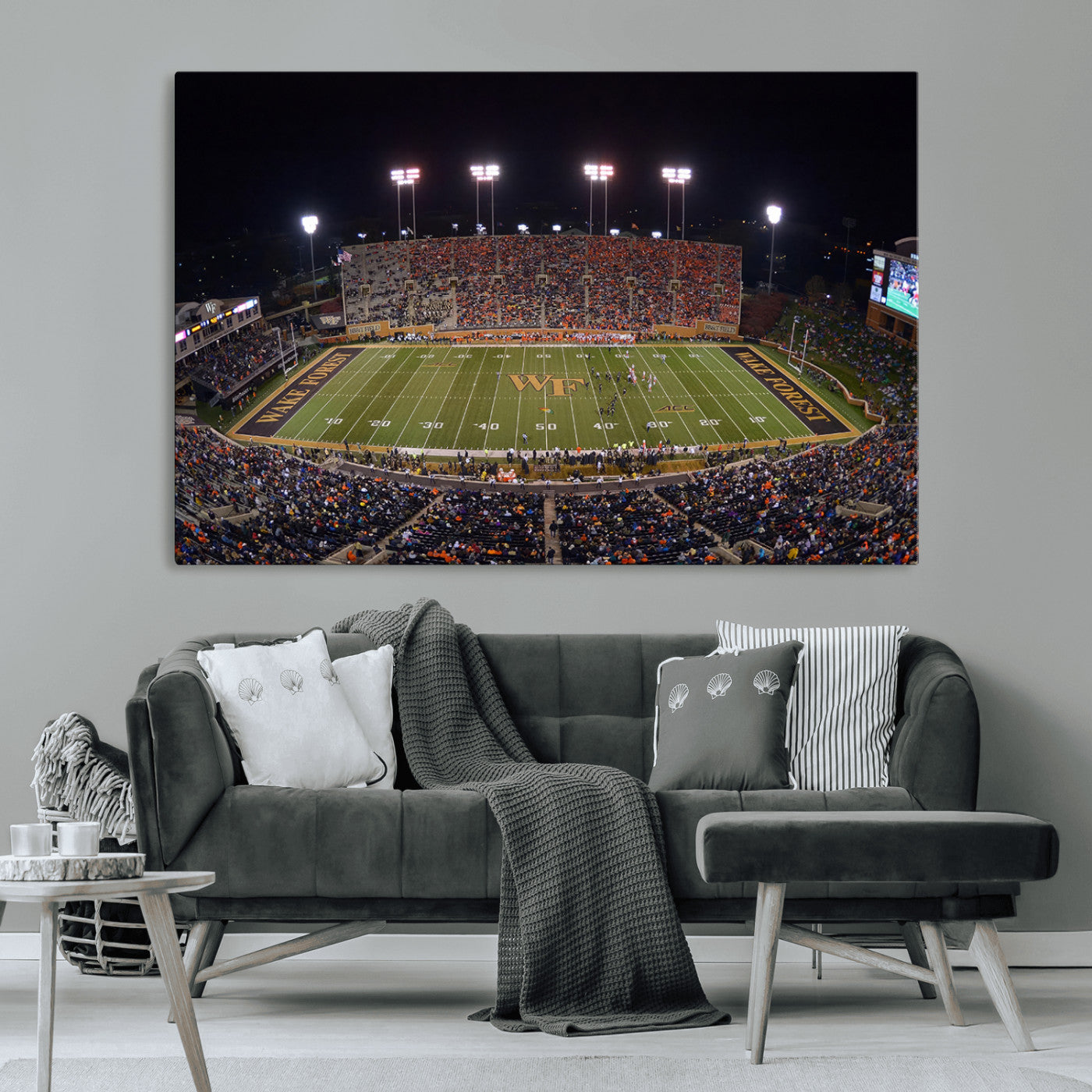 MGV-CV-36X24 - Demon Deacons Print Canvas, Football Team Print - Winston-Salem Allegacy Federal Credit Union