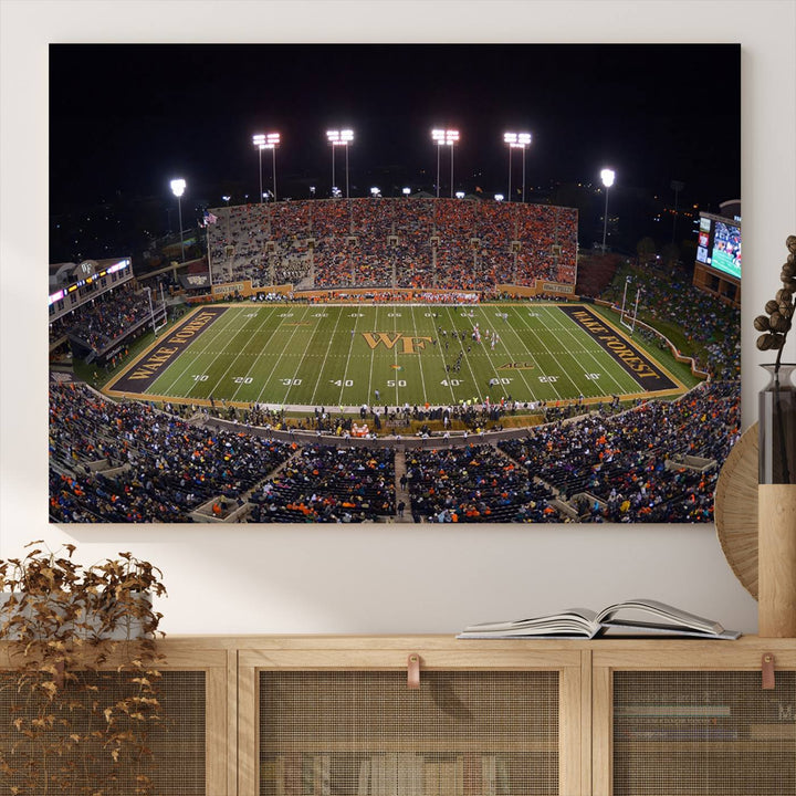 Demon Deacons Football Team Print - Winston-Salem Allegacy Federal Credit Union Stadium Wall Art Canvas Print