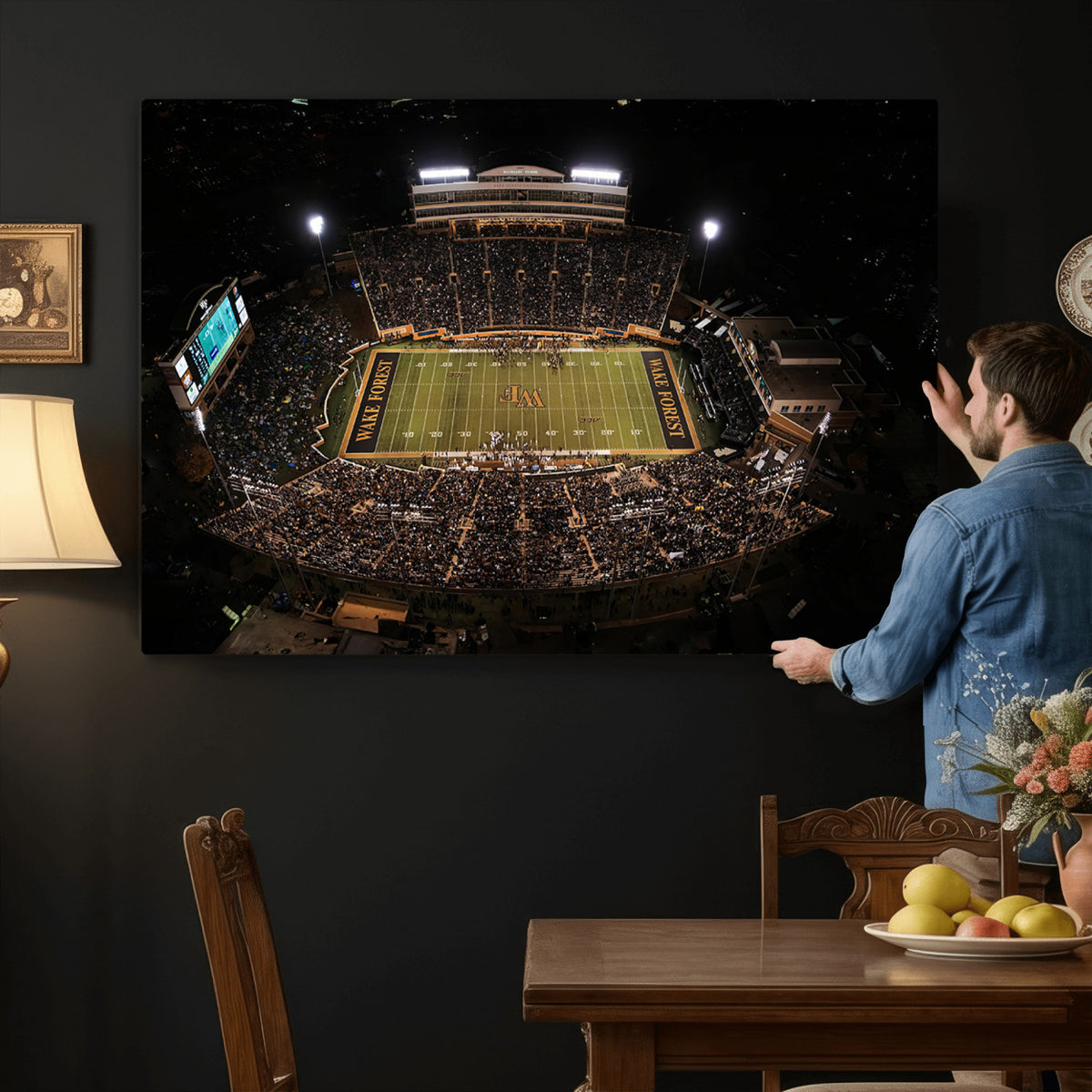 20605-MGV-CV-36X24 - Wake Forest University Demon Deacons Canvas Print, Football Team Wall Art