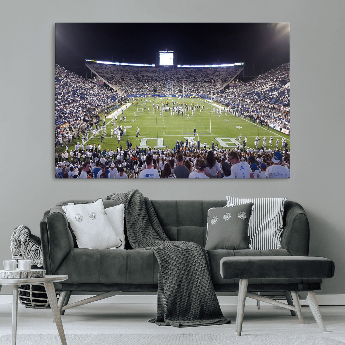 MGV-CV-36X24 - Brigham Young University Cougars Football Print Canvas - Provo LaVell Edwards Stadium Wall Art