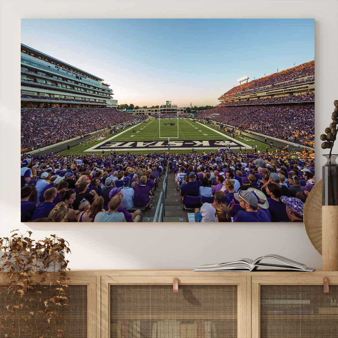 Kansas State University Wildcats Football Team Print - Manhattan Bill Snyder Family Football Stadium Wall Art Canvas Print