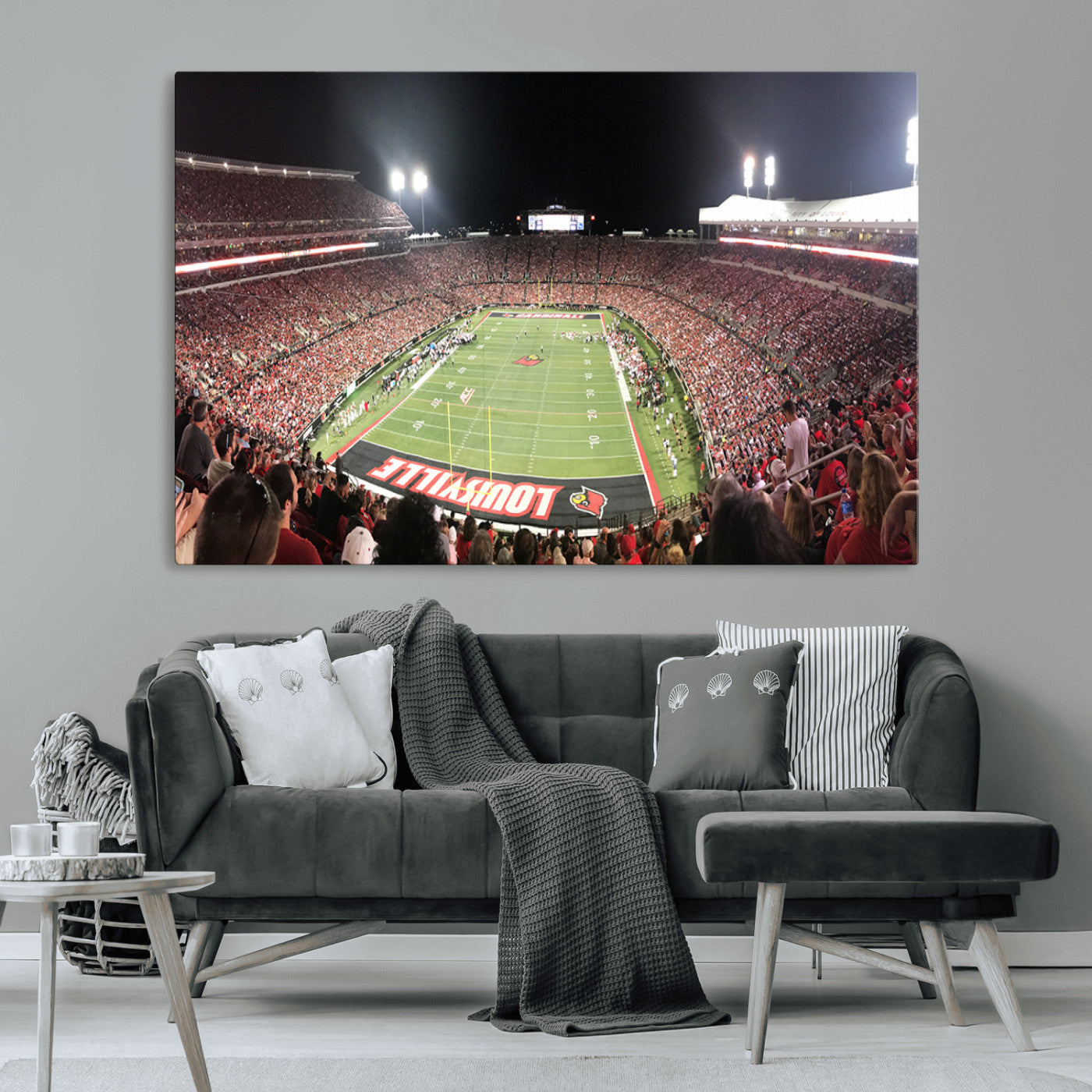 MGV-CV-36X24 - University of Louisville Cardinals Football Team Print - Louisville Cardinal Stadium Wall Art Canvas