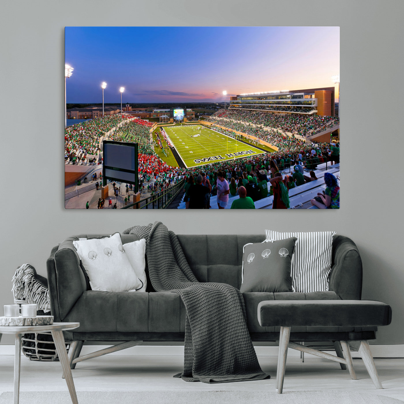 MGV-CV-36X24 - University of North Texas Mean Green Football Team Print - Denton DATCU Stadium Canvas Print Wall