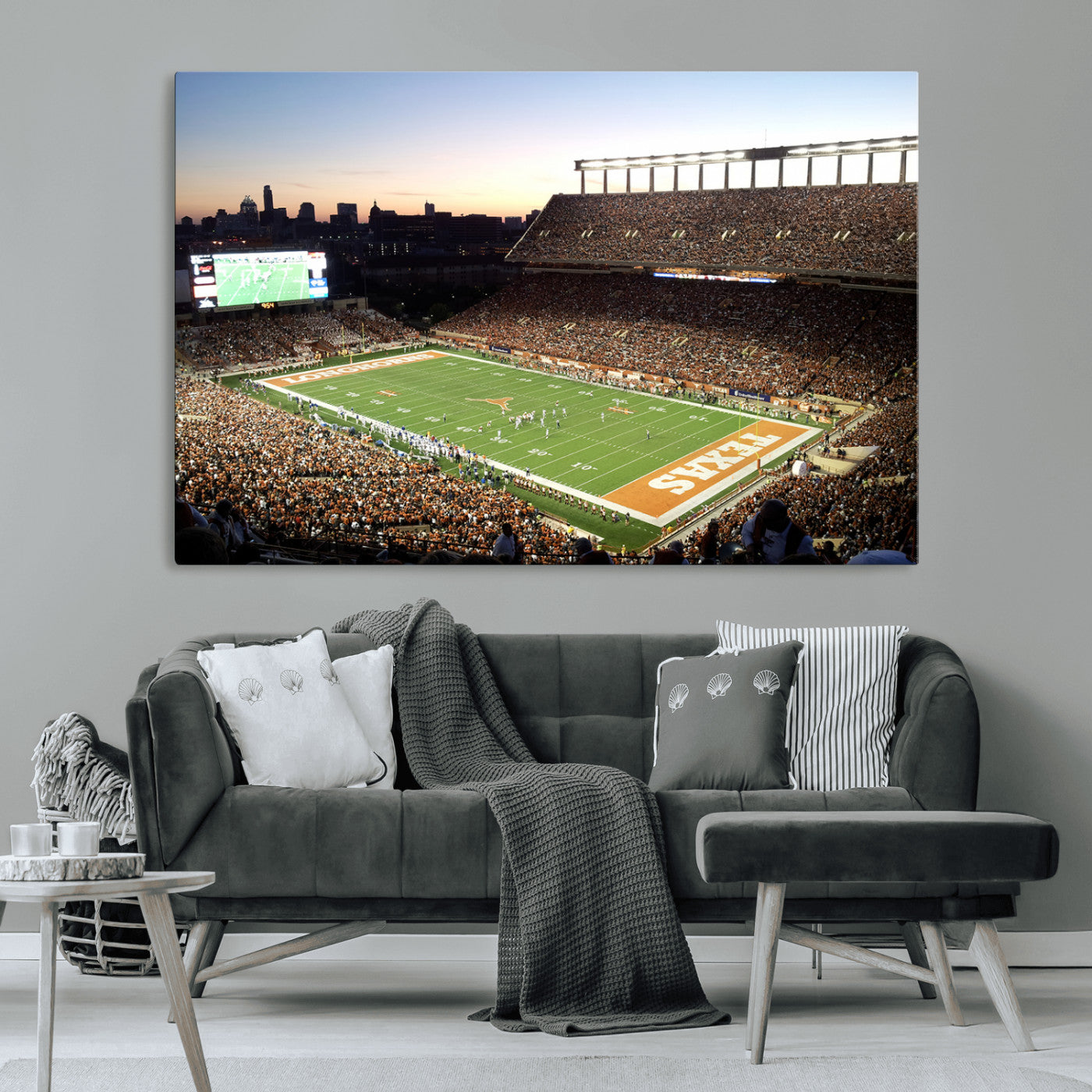 MGV-CV-36X24 - Darrell K Royal-Texas Memorial Stadium Canvas Wall Art - Texas Longhorns Football Match