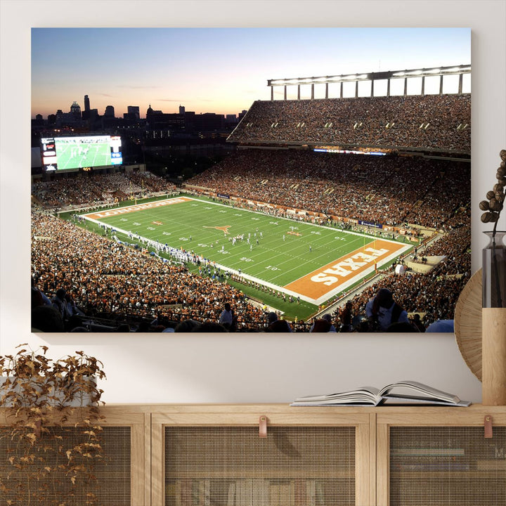 Darrell K Royal-Texas Memorial Stadium Canvas Wall Art - Texas Longhorns Football Match
