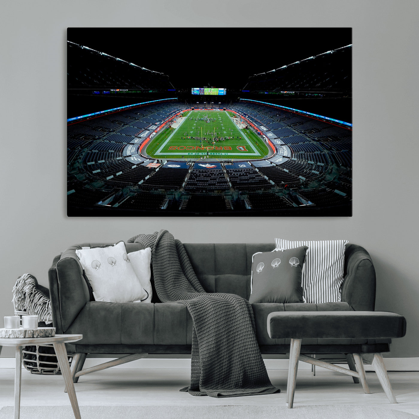 MGV-CV-36X24 - Denver Broncos Football Team Print Canvas- Denver Empower Field at Mile High Stadium Wall Art Canvas