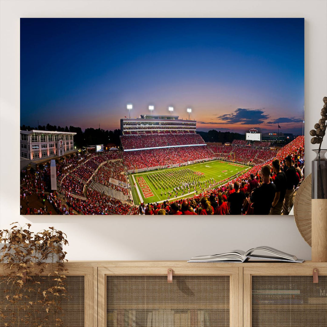 Wolfpack Football Team Print - Raleigh Carter-Finley Stadium Wall Art Canvas Print