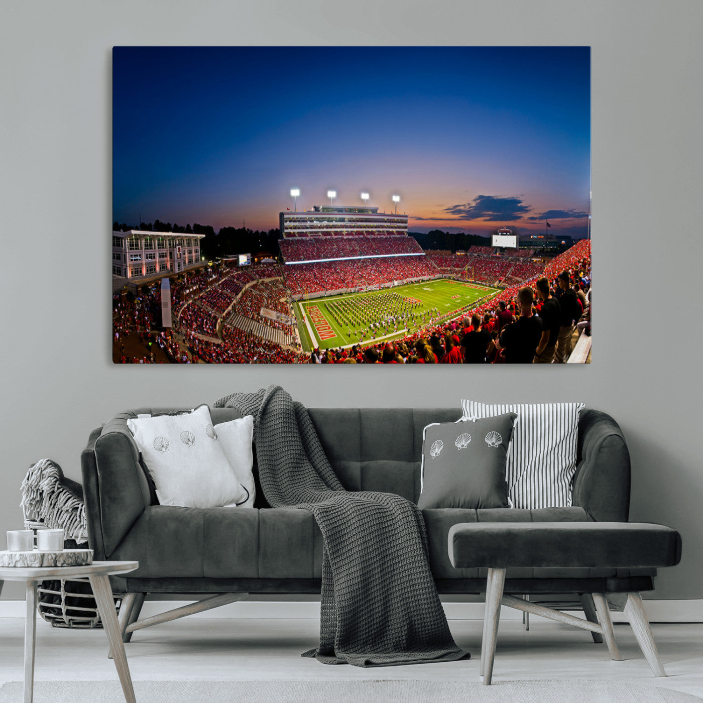 MGV-CV-36X24 - Wolfpack Football Team Wall Art Print - Raleigh Carter-Finley Stadium Wall Art Canvas Print