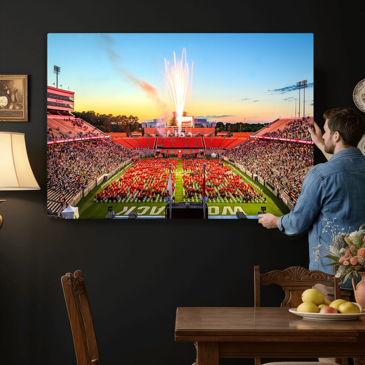 18017-MGV-CV-36X24 - North Carolina State University Canvas Print, Wolfpack Football Team Print