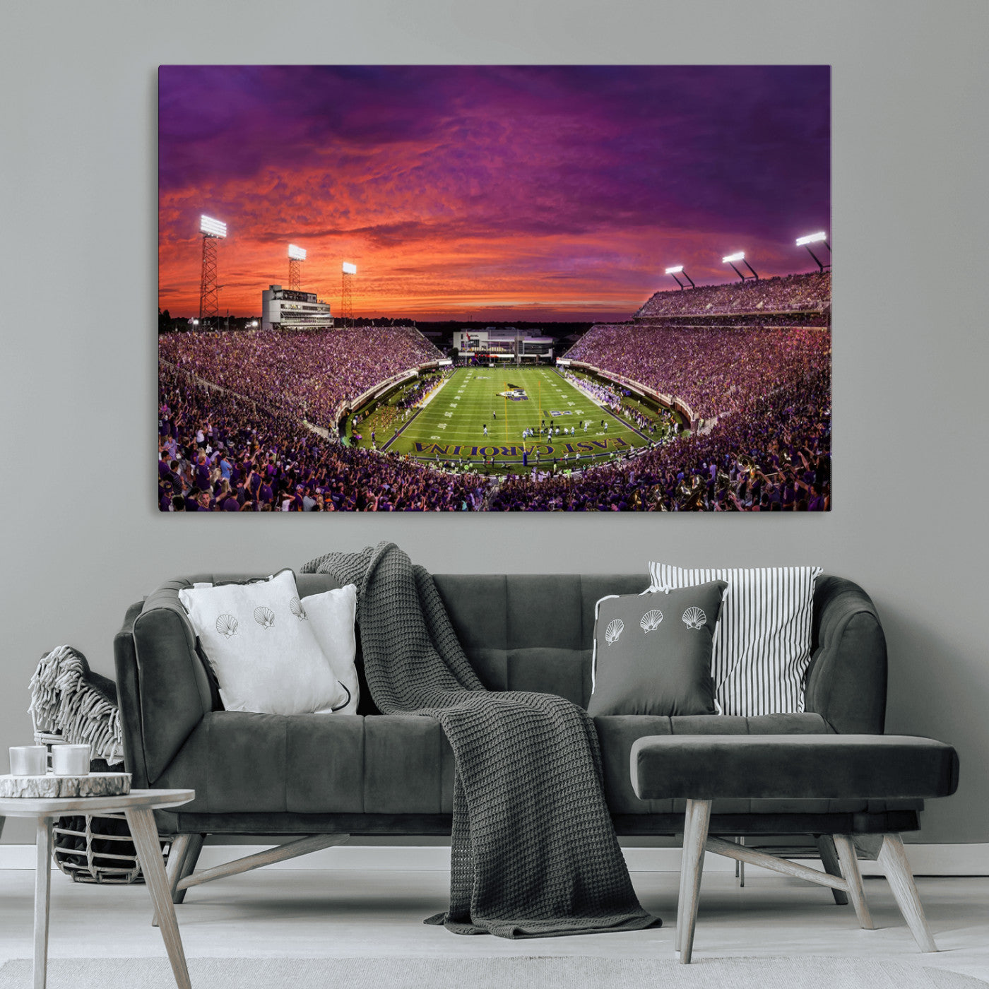 MGV-CV-36X24 - East Carolina University Pirates Football Print Canvas- Greenville Dowdy-Ficklen Stadium Wall Art