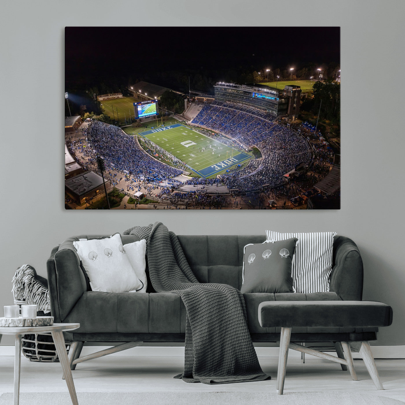 MGV-CV-36X24 - Duke University Blue Devils Football Print Canvas - Durham Wallace Wade Stadium Wall Art Canvas