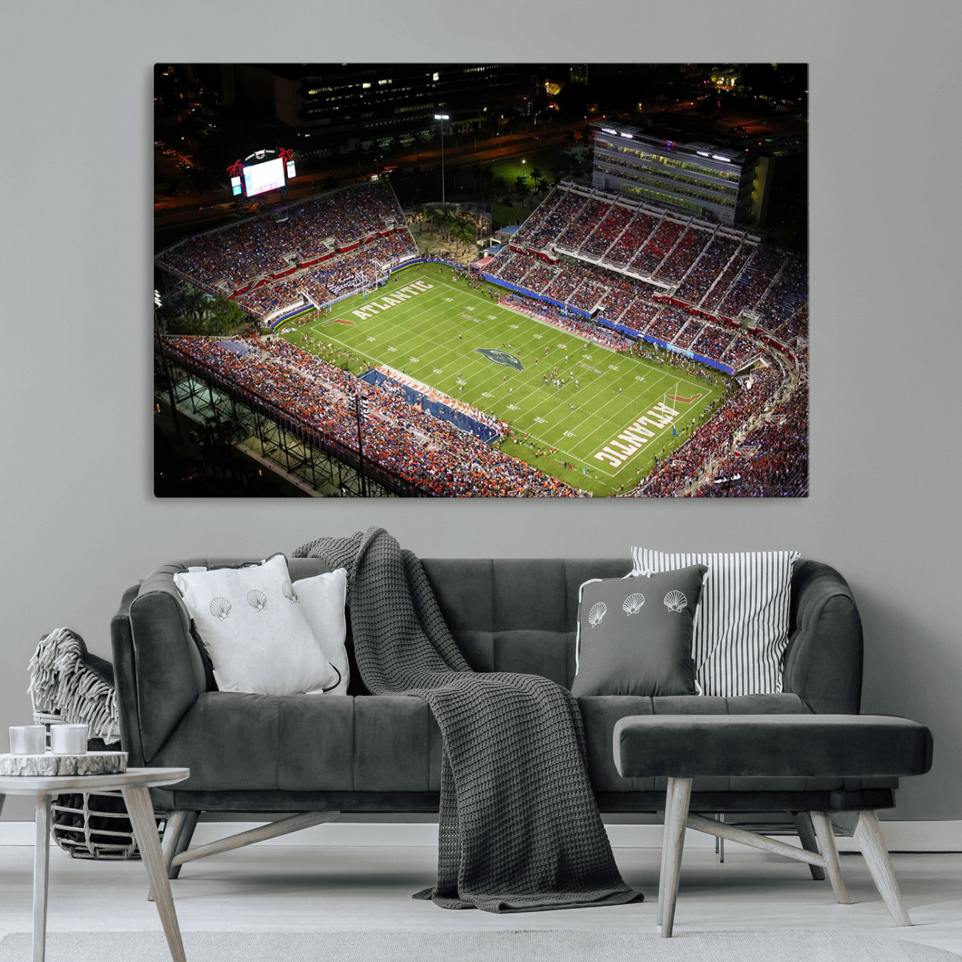 MGV-CV-36X24 - Florida Atlantic University Owls Canvas Print, Football Team Print - Boca Raton FAU Stadium Wall Art